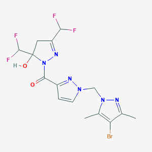 [3,5-bis(difluoromethyl)-5-hydroxy-4,5-dihydro-1H-pyrazol-1-yl]{1-[(4-bromo-3,5-dimethyl-1H-pyrazol-1-yl)methyl]-1H-pyrazol-3-yl}methanone