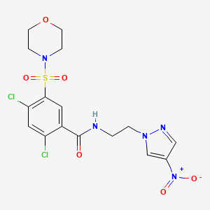 2,4-DICHLORO-5-(MORPHOLINOSULFONYL)-N-[2-(4-NITRO-1H-PYRAZOL-1-YL)ETHYL]BENZAMIDE