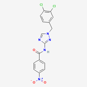 molecular formula C16H11Cl2N5O3 B4381022 N-[1-(3,4-dichlorobenzyl)-1H-1,2,4-triazol-3-yl]-4-nitrobenzamide 