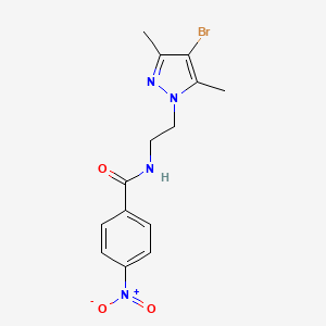 N-[2-(4-bromo-3,5-dimethyl-1H-pyrazol-1-yl)ethyl]-4-nitrobenzamide