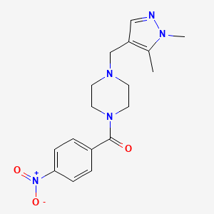 {4-[(1,5-dimethyl-1H-pyrazol-4-yl)methyl]piperazino}(4-nitrophenyl)methanone