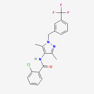 2-chloro-N-{3,5-dimethyl-1-[3-(trifluoromethyl)benzyl]-1H-pyrazol-4-yl}benzamide