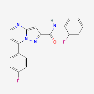 molecular formula C19H12F2N4O B4381052 N-(2-fluorophenyl)-7-(4-fluorophenyl)pyrazolo[1,5-a]pyrimidine-2-carboxamide 