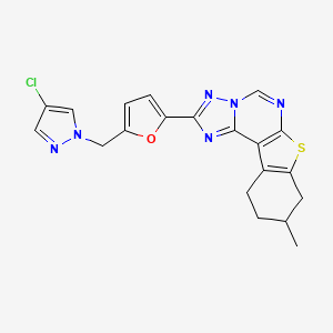 2-{5-[(4-chloro-1H-pyrazol-1-yl)methyl]-2-furyl}-9-methyl-8,9,10,11-tetrahydro[1]benzothieno[3,2-e][1,2,4]triazolo[1,5-c]pyrimidine