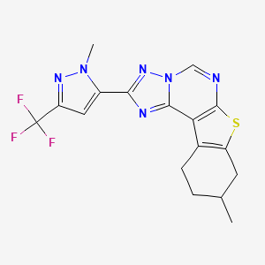 9-methyl-2-[1-methyl-3-(trifluoromethyl)-1H-pyrazol-5-yl]-8,9,10,11-tetrahydro[1]benzothieno[3,2-e][1,2,4]triazolo[1,5-c]pyrimidine