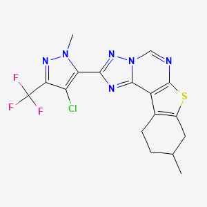 2-[4-chloro-1-methyl-3-(trifluoromethyl)-1H-pyrazol-5-yl]-9-methyl-8,9,10,11-tetrahydro[1]benzothieno[3,2-e][1,2,4]triazolo[1,5-c]pyrimidine