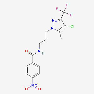 N-{3-[4-chloro-5-methyl-3-(trifluoromethyl)-1H-pyrazol-1-yl]propyl}-4-nitrobenzamide