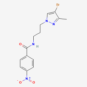 N-[3-(4-bromo-3-methyl-1H-pyrazol-1-yl)propyl]-4-nitrobenzamide