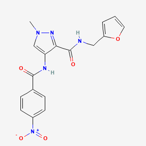 molecular formula C17H15N5O5 B4381132 N-(2-furylmethyl)-1-methyl-4-[(4-nitrobenzoyl)amino]-1H-pyrazole-3-carboxamide 