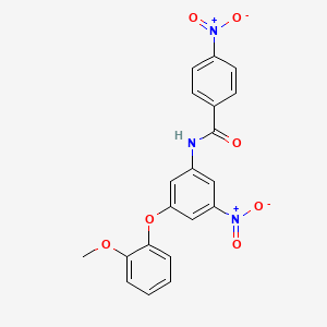 molecular formula C20H15N3O7 B4381136 N-[3-(2-methoxyphenoxy)-5-nitrophenyl]-4-nitrobenzamide 