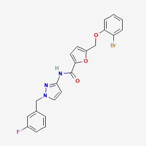 molecular formula C22H17BrFN3O3 B4381169 5-[(2-bromophenoxy)methyl]-N-[1-(3-fluorobenzyl)-1H-pyrazol-3-yl]-2-furamide 