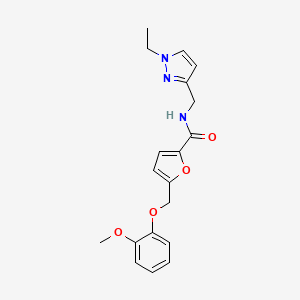 molecular formula C19H21N3O4 B4381198 N-[(1-ethyl-1H-pyrazol-3-yl)methyl]-5-[(2-methoxyphenoxy)methyl]-2-furamide 