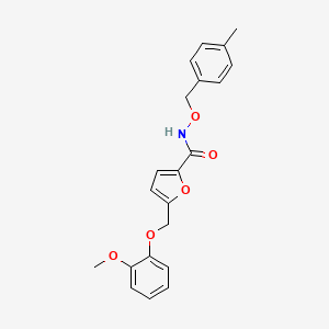 molecular formula C21H21NO5 B4381236 5-[(2-methoxyphenoxy)methyl]-N-[(4-methylbenzyl)oxy]-2-furamide 