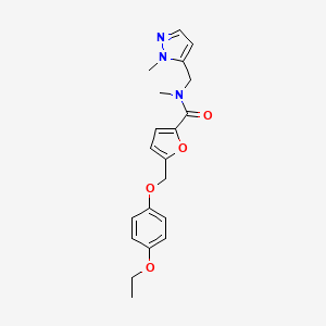 molecular formula C20H23N3O4 B4381245 5-[(4-ethoxyphenoxy)methyl]-N-methyl-N-[(1-methyl-1H-pyrazol-5-yl)methyl]-2-furamide 