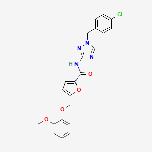 molecular formula C22H19ClN4O4 B4381284 N-[1-(4-chlorobenzyl)-1H-1,2,4-triazol-3-yl]-5-[(2-methoxyphenoxy)methyl]-2-furamide 