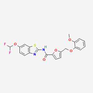 molecular formula C21H16F2N2O5S B4381301 N-[6-(difluoromethoxy)-1,3-benzothiazol-2-yl]-5-[(2-methoxyphenoxy)methyl]-2-furamide 