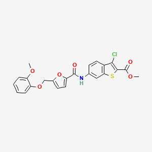 molecular formula C23H18ClNO6S B4381305 METHYL 3-CHLORO-6-[({5-[(2-METHOXYPHENOXY)METHYL]-2-FURYL}CARBONYL)AMINO]-1-BENZOTHIOPHENE-2-CARBOXYLATE 