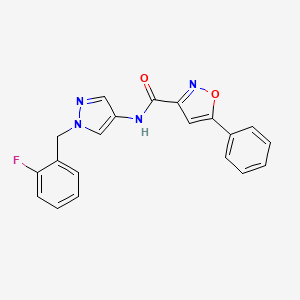 molecular formula C20H15FN4O2 B4381328 N-[1-(2-fluorobenzyl)-1H-pyrazol-4-yl]-5-phenyl-3-isoxazolecarboxamide 