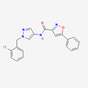 molecular formula C20H15ClN4O2 B4381337 N-[1-(2-chlorobenzyl)-1H-pyrazol-4-yl]-5-phenyl-3-isoxazolecarboxamide 