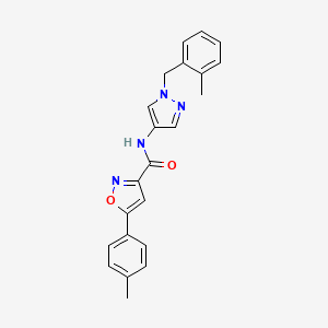 molecular formula C22H20N4O2 B4381352 N-[1-(2-methylbenzyl)-1H-pyrazol-4-yl]-5-(4-methylphenyl)-3-isoxazolecarboxamide 