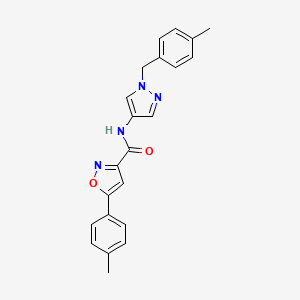 molecular formula C22H20N4O2 B4381365 N-[1-(4-methylbenzyl)-1H-pyrazol-4-yl]-5-(4-methylphenyl)-3-isoxazolecarboxamide 