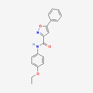 molecular formula C18H16N2O3 B4381386 N-(4-ethoxyphenyl)-5-phenyl-1,2-oxazole-3-carboxamide 