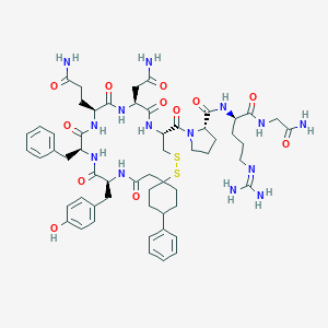 molecular formula C57H76N14O12S2 B043815 Argipressin, (1-mercapto-4-phenylcyclohexaneacetic acid)(1)- CAS No. 119617-73-1