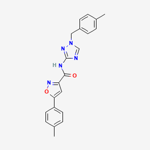 molecular formula C21H19N5O2 B4381537 N-[1-(4-methylbenzyl)-1H-1,2,4-triazol-3-yl]-5-(4-methylphenyl)-3-isoxazolecarboxamide 