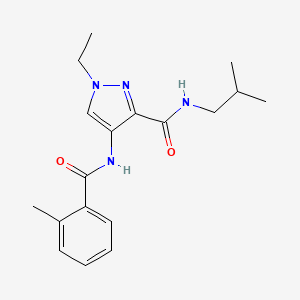 molecular formula C18H24N4O2 B4381547 1-ethyl-N-isobutyl-4-[(2-methylbenzoyl)amino]-1H-pyrazole-3-carboxamide 