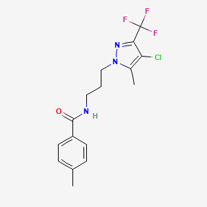 N-{3-[4-chloro-5-methyl-3-(trifluoromethyl)-1H-pyrazol-1-yl]propyl}-4-methylbenzamide