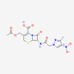 3-[(ACETYLOXY)METHYL]-7-{[2-(3-METHYL-4-NITRO-1H-PYRAZOL-1-YL)ACETYL]AMINO}-8-OXO-5-THIA-1-AZABICYCLO[4.2.0]OCT-2-ENE-2-CARBOXYLIC ACID