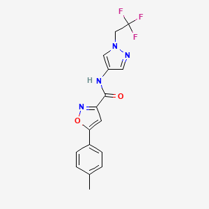 molecular formula C16H13F3N4O2 B4381618 5-(4-methylphenyl)-N-[1-(2,2,2-trifluoroethyl)-1H-pyrazol-4-yl]-3-isoxazolecarboxamide 