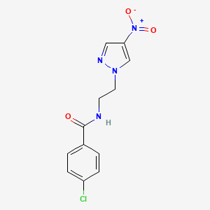 4-chloro-N-[2-(4-nitro-1H-pyrazol-1-yl)ethyl]benzamide