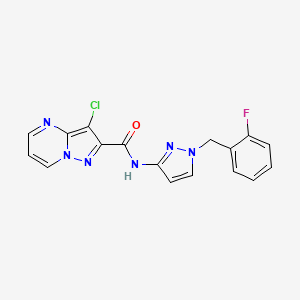 3-chloro-N-[1-(2-fluorobenzyl)-1H-pyrazol-3-yl]pyrazolo[1,5-a]pyrimidine-2-carboxamide