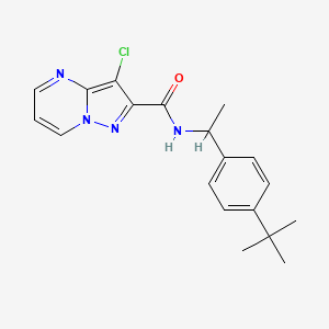 molecular formula C19H21ClN4O B4381650 N-{1-[4-(TERT-BUTYL)PHENYL]ETHYL}-3-CHLOROPYRAZOLO[1,5-A]PYRIMIDINE-2-CARBOXAMIDE 