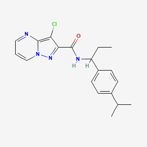 3-chloro-N-[1-(4-isopropylphenyl)propyl]pyrazolo[1,5-a]pyrimidine-2-carboxamide