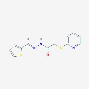molecular formula C12H11N3OS2 B438166 2-(2-pyridinylsulfanyl)-N'-(2-thienylmethylene)acetohydrazide CAS No. 326000-83-3
