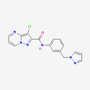 molecular formula C17H13ClN6O B4381661 3-chloro-N-[3-(1H-pyrazol-1-ylmethyl)phenyl]pyrazolo[1,5-a]pyrimidine-2-carboxamide 