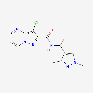 3-chloro-N-[1-(1,3-dimethyl-1H-pyrazol-4-yl)ethyl]pyrazolo[1,5-a]pyrimidine-2-carboxamide