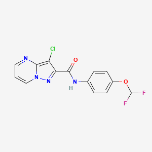 molecular formula C14H9ClF2N4O2 B4381683 3-CHLORO-N~2~-[4-(DIFLUOROMETHOXY)PHENYL]PYRAZOLO[1,5-A]PYRIMIDINE-2-CARBOXAMIDE 