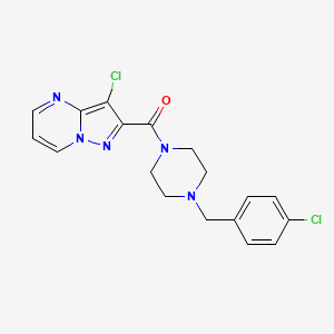 molecular formula C18H17Cl2N5O B4381708 [4-(4-CHLOROBENZYL)PIPERAZINO](3-CHLOROPYRAZOLO[1,5-A]PYRIMIDIN-2-YL)METHANONE 