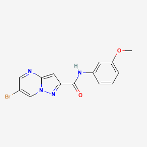 molecular formula C14H11BrN4O2 B4381733 6-bromo-N-(3-methoxyphenyl)pyrazolo[1,5-a]pyrimidine-2-carboxamide 