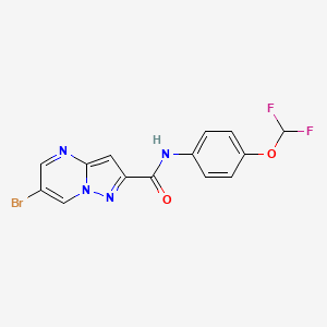 molecular formula C14H9BrF2N4O2 B4381756 6-bromo-N-[4-(difluoromethoxy)phenyl]pyrazolo[1,5-a]pyrimidine-2-carboxamide 