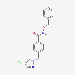 N-(benzyloxy)-4-[(4-chloro-1H-pyrazol-1-yl)methyl]benzamide