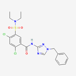 molecular formula C20H21Cl2N5O3S B4381840 N-(1-benzyl-1H-1,2,4-triazol-3-yl)-2,4-dichloro-5-[(diethylamino)sulfonyl]benzamide 