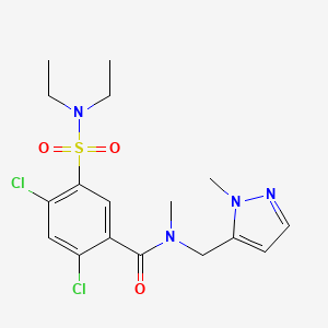 2,4-dichloro-5-[(diethylamino)sulfonyl]-N-methyl-N-[(1-methyl-1H-pyrazol-5-yl)methyl]benzamide