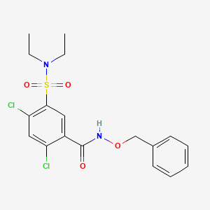 molecular formula C18H20Cl2N2O4S B4381855 N-(benzyloxy)-2,4-dichloro-5-[(diethylamino)sulfonyl]benzamide 