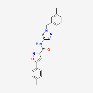 molecular formula C22H20N4O2 B4381874 N-[1-(3-methylbenzyl)-1H-pyrazol-4-yl]-5-(4-methylphenyl)-3-isoxazolecarboxamide 