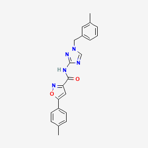 molecular formula C21H19N5O2 B4381891 N-[1-(3-methylbenzyl)-1H-1,2,4-triazol-3-yl]-5-(4-methylphenyl)-3-isoxazolecarboxamide 