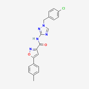 molecular formula C20H16ClN5O2 B4381906 N-[1-(4-chlorobenzyl)-1H-1,2,4-triazol-3-yl]-5-(4-methylphenyl)-3-isoxazolecarboxamide 